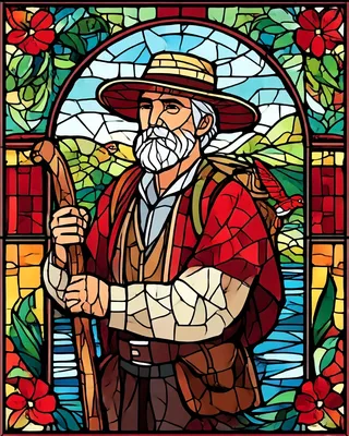 Midjourney SREF 1052 Stained Glass Wilderness — sample image 2