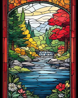 Midjourney SREF 1052 Stained Glass Wilderness — sample image 3