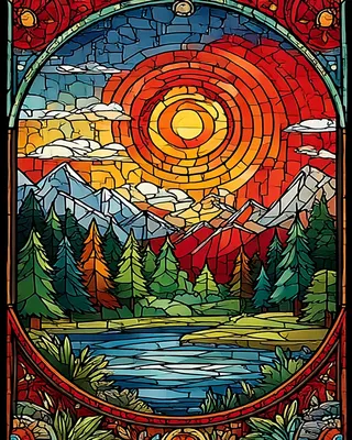 Midjourney SREF 1052 Stained Glass Wilderness — sample image 4