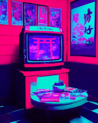 Midjourney SREF 1128 Neon Synthwave — sample image 2