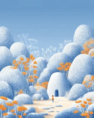 Midjourney SREF 1199 Frost & Marigolds — Digital Illustration Serene
