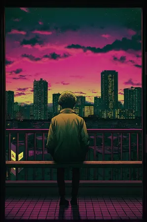 Midjourney SREF 124 Neon Tokyo Dreams — sample image 4