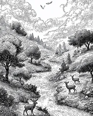 Midjourney SREF 1247 Enchanted Wilderness — sample image 3