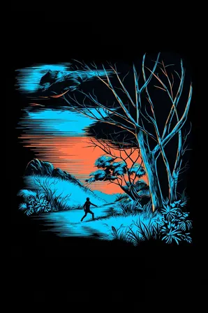 Midjourney SREF 128 Neon Crosshatch Dreams — sample image 4