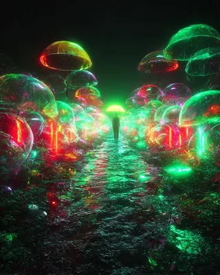 Midjourney SREF 1327 Neon Eden — Cyberpunk Mysterious