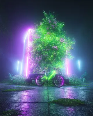 Midjourney SREF 1327 Neon Eden — sample image 2