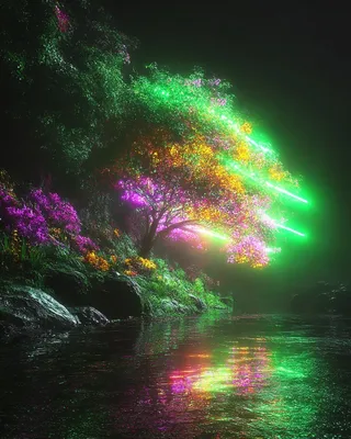 Midjourney SREF 1327 Neon Eden — sample image 4
