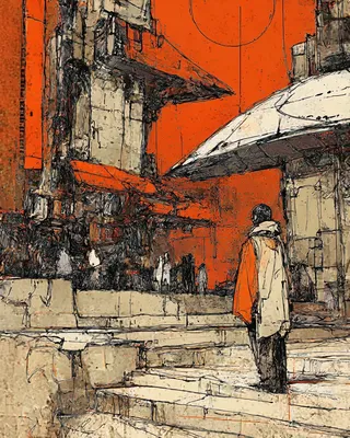 Midjourney SREF 1346 Orange Sentinel — sample image 2