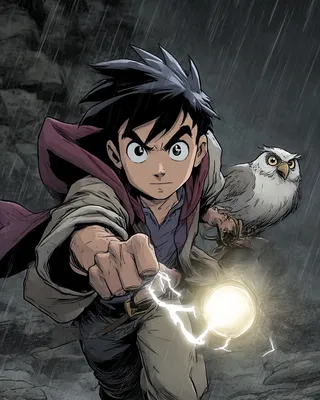 Midjourney SREF 1365 Storm Wizard's Ascent — Anime Epic