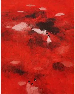 Midjourney SREF 1406 Crimson Reverie — Digital Illustration Ethereal