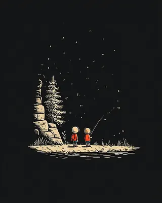 Midjourney SREF 1437 Starlit Solitude — Minimalist Whimsical