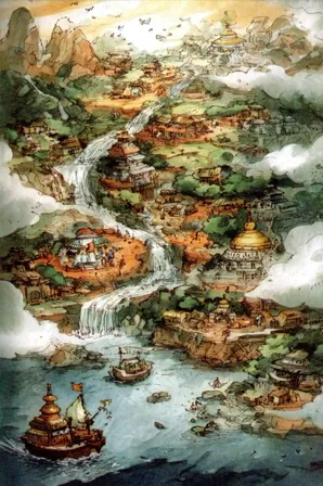 Midjourney SREF 164 Asian Cloud Worlds — sample image 4