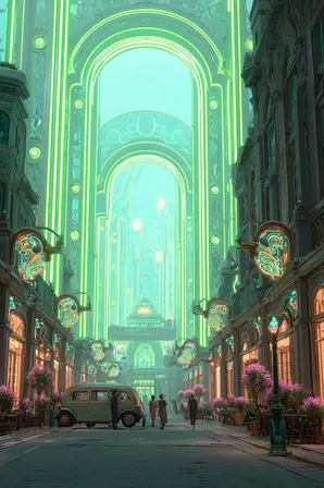 Midjourney SREF 165 Neon Sanctum — sample image 2