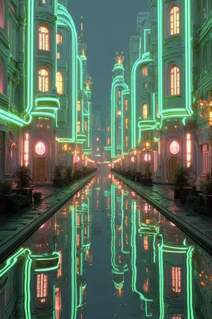 Midjourney SREF 165 Neon Sanctum — sample image 3