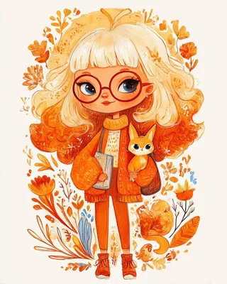 Midjourney SREF 1702 Autumn Wonder Girl — Watercolor Whimsical
