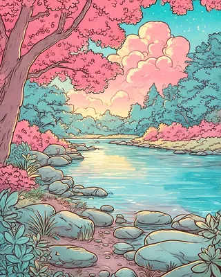 Midjourney SREF 1787 Dreamscape River — sample image 4