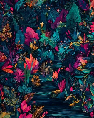 Midjourney SREF 1812 Neon Botanical Eden — sample image 4
