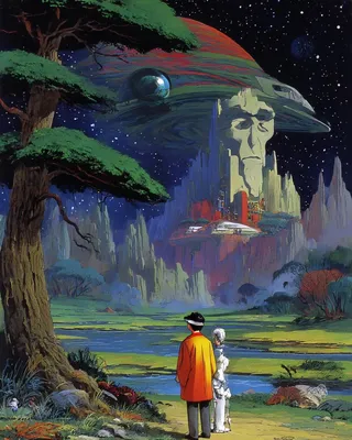 Midjourney SREF 1829 Alien Monuments — Retro & Mid-Century Epic