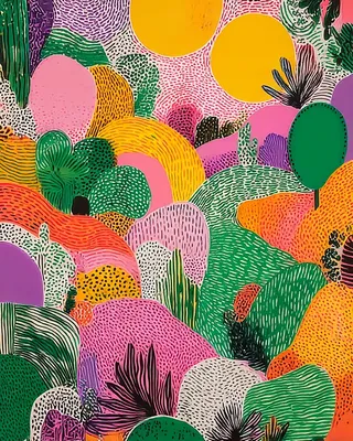 SREF 1853 Psychedelic Cactus Garden