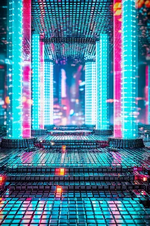 Midjourney SREF 187 Neon Digital Odyssey — sample image 2