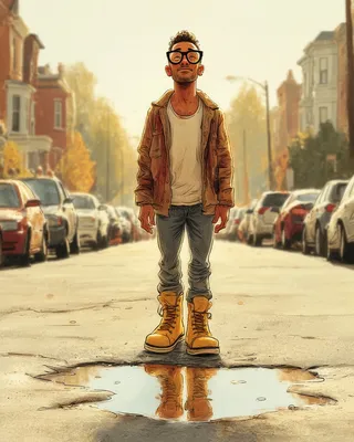 Midjourney SREF 1872 Urban Wanderer — Digital Illustration Serene