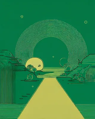Midjourney SREF 1954 Verdant Portal — Minimalist Serene