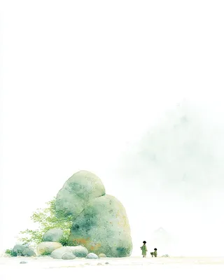 Midjourney SREF 1964 Stone Guardians — Watercolor Serene