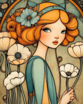 Midjourney SREF 1987 Floral Reverie — Art Nouveau Ethereal