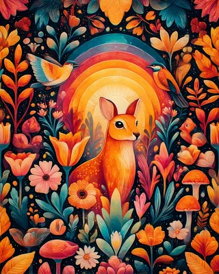 Midjourney SREF 2027 Radiant Deer — Whimsical & Storybook Whimsical