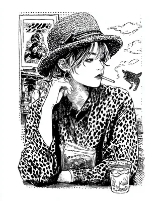 Midjourney SREF 2054 Urban Reverie — Ink & Manga Melancholic