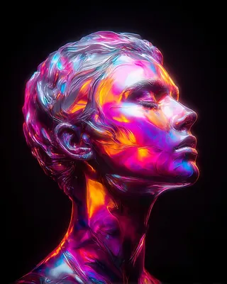 Midjourney SREF 2147 Neon Consciousness — Digital Illustration Futuristic