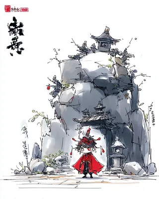 Midjourney SREF 2359 Red Warrior Child — sample image 4