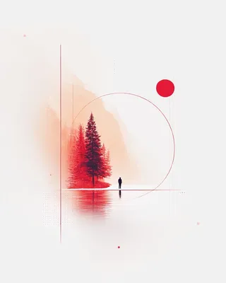 Midjourney SREF 2380 Crimson Solitude — Minimalist Ethereal