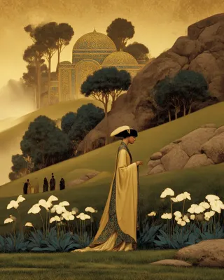 Midjourney SREF 2420 Golden Reverie — Art Nouveau Romantic
