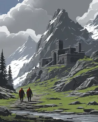 Midjourney SREF 2519 Mountain Quest — sample image 3