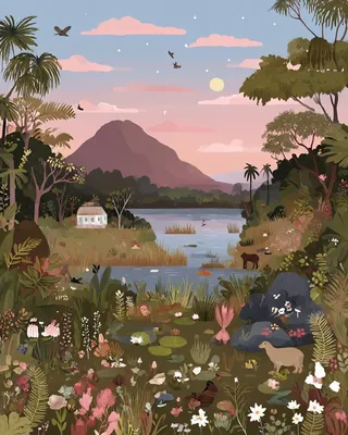 Midjourney SREF 2692 Pastoral Serenity — Digital Illustration Serene