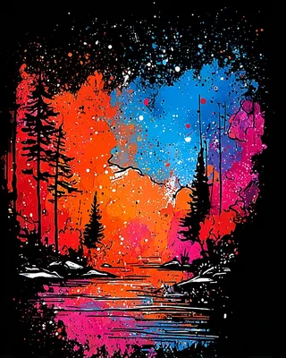 Midjourney SREF 2759 Neon Splatter Dreams — sample image 3