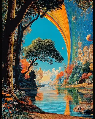 Midjourney SREF 2802 Celestial Vistas — Retro & Mid-Century Ethereal