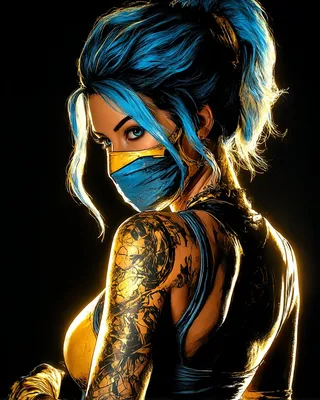 Midjourney SREF 2913 Neon Rebel — Digital Illustration Dramatic