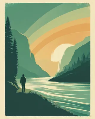 Midjourney SREF 2946 Wilderness Reverie — Retro & Mid-Century Serene
