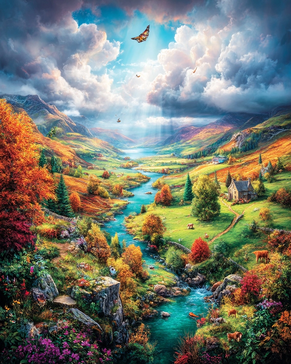Midjourney SREF 3068 Enchanted Valleys — sample image 3