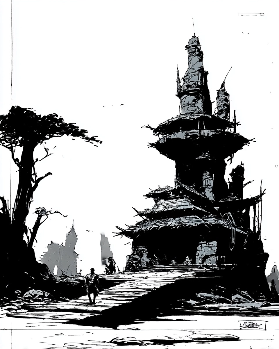 Midjourney SREF 3081 Fallen Kingdoms — Ink & Manga Epic