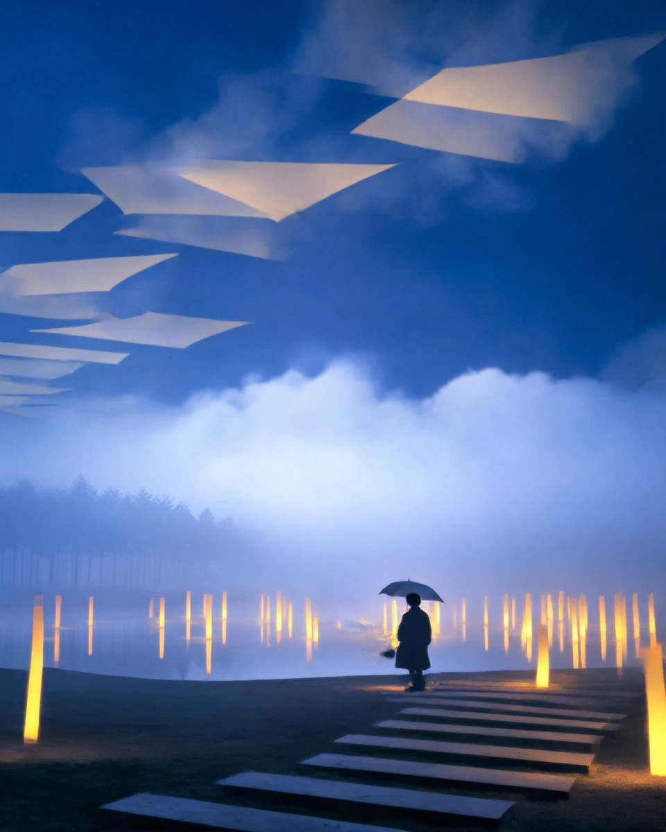Midjourney SREF 3091 Luminous Pathways — Digital Illustration Ethereal