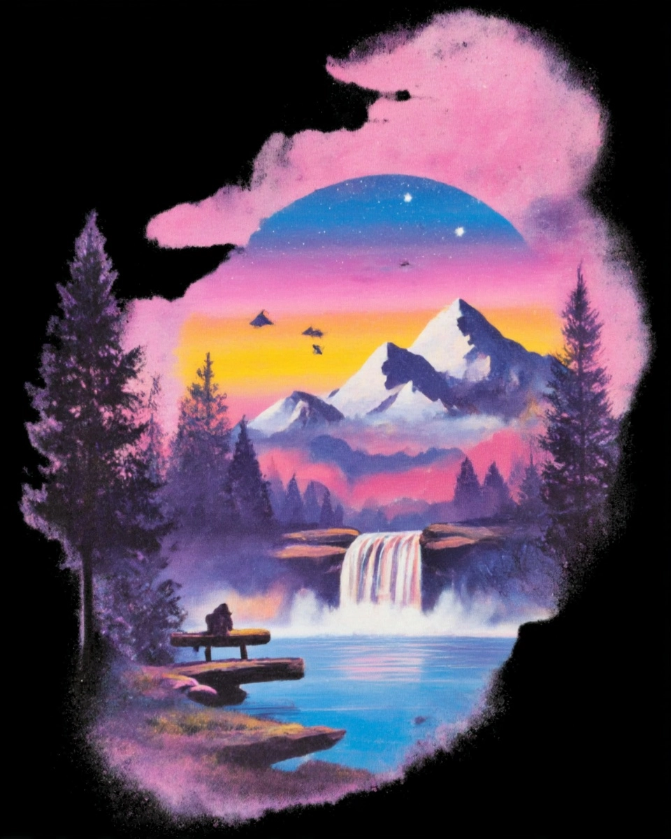 Midjourney SREF 3210 Neon Wilderness Dreams — sample image 2