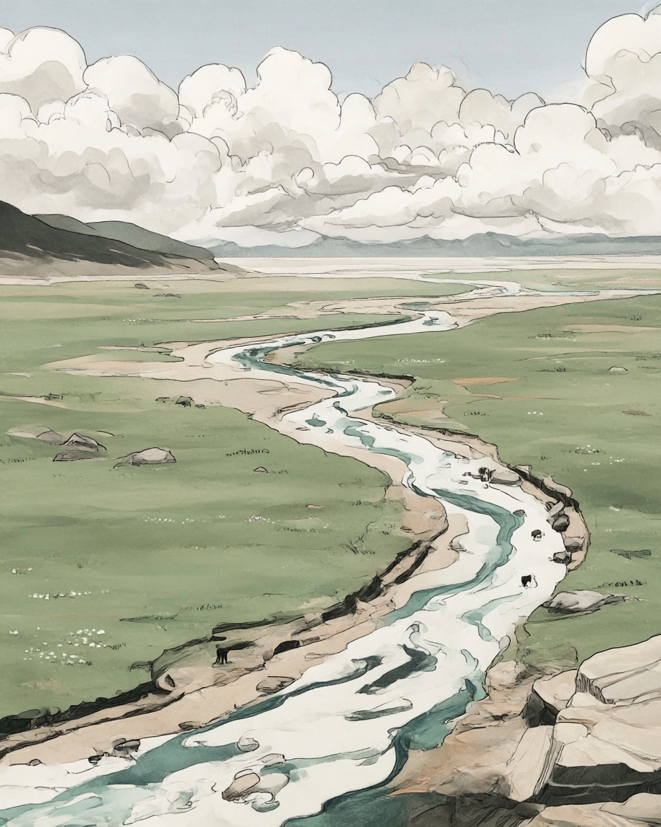 Midjourney SREF 3237 Wanderer's Chronicles — Ink & Manga Serene