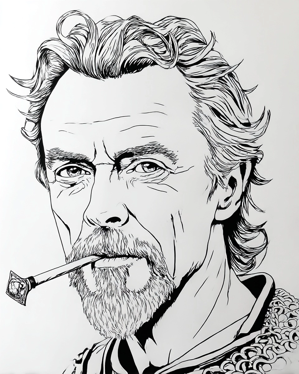 Midjourney SREF 3258 Inked Portraits — sample image 4