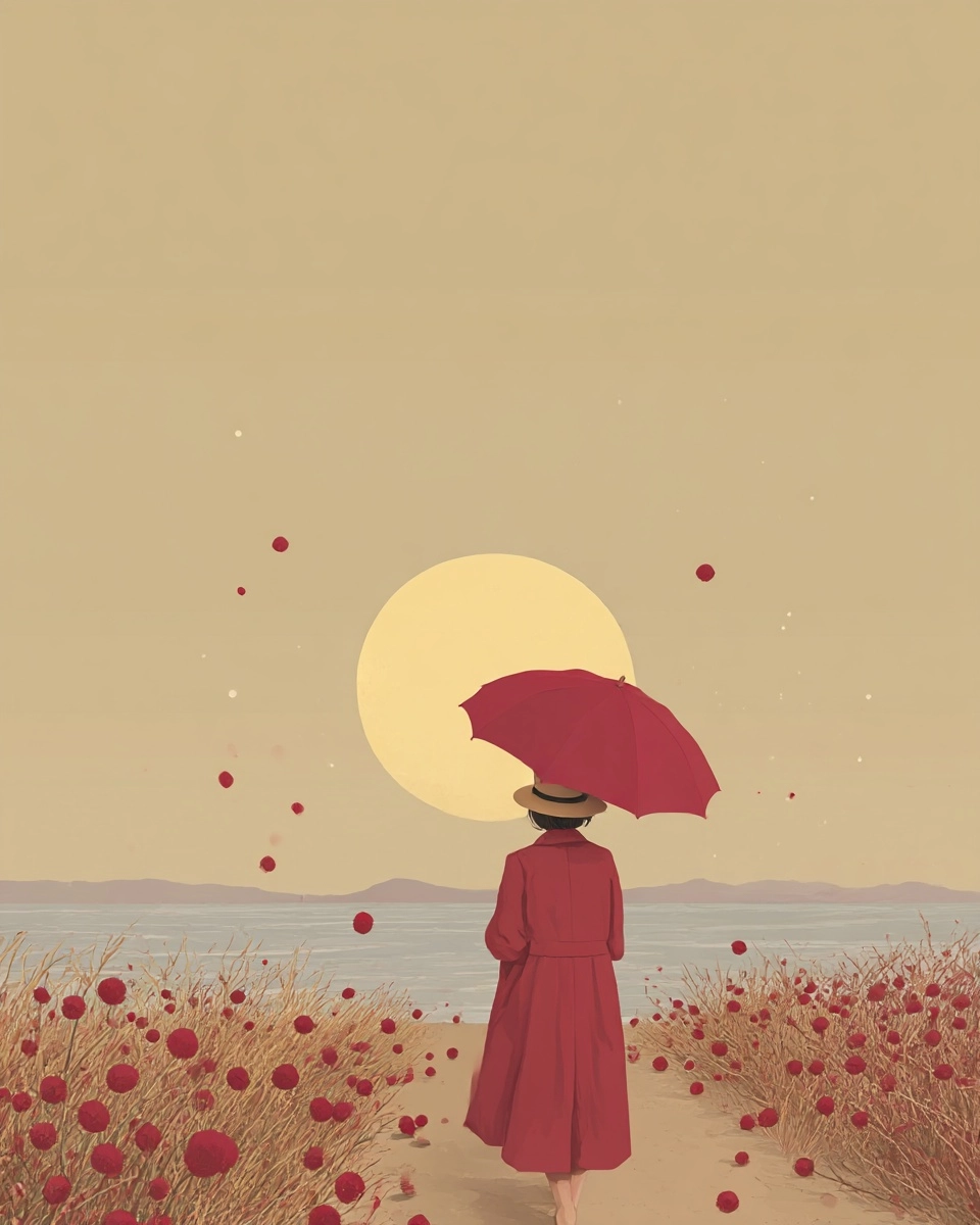 Midjourney SREF 3361 Crimson Reverie — Digital Illustration Romantic