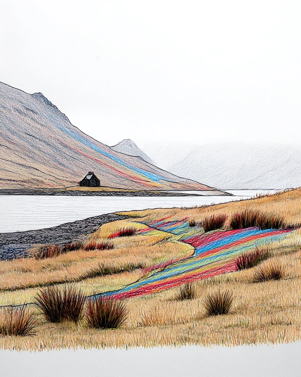 Midjourney SREF 3384 Rainbow Pathways — Digital Illustration Whimsical