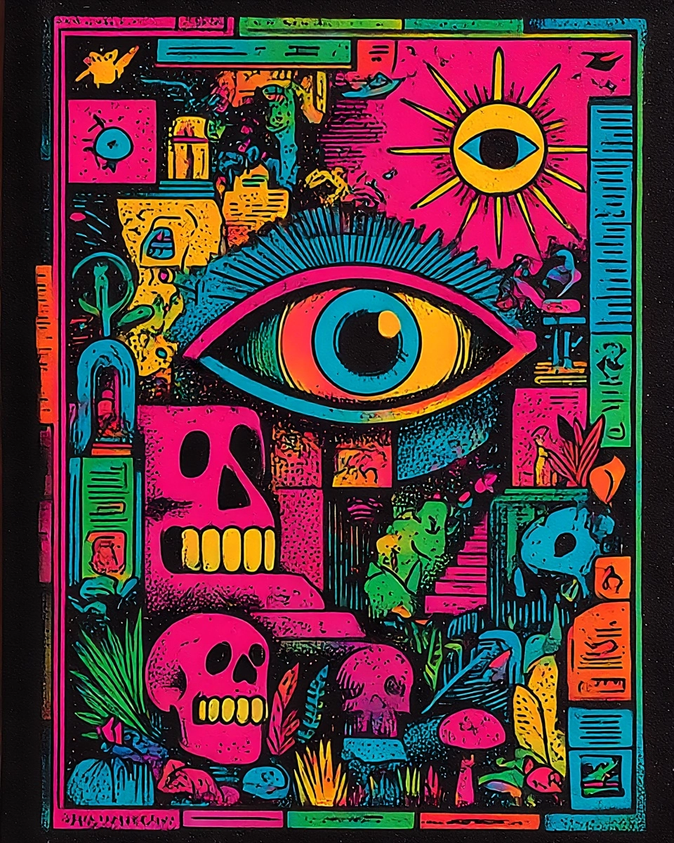 Midjourney SREF 3393 Neon Vision Quest — Street & Experimental Chaotic