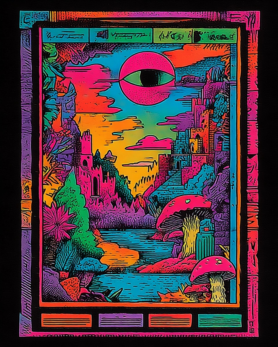 Midjourney SREF 3393 Neon Vision Quest — sample image 3
